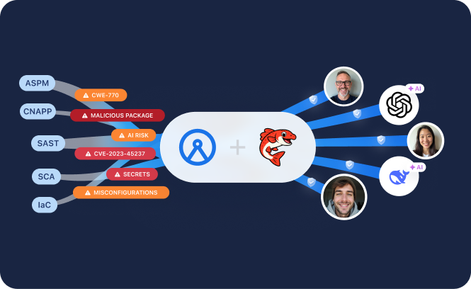 Attribute Security Scan Results — scanner findings linked to developer, copilot, and agent actions